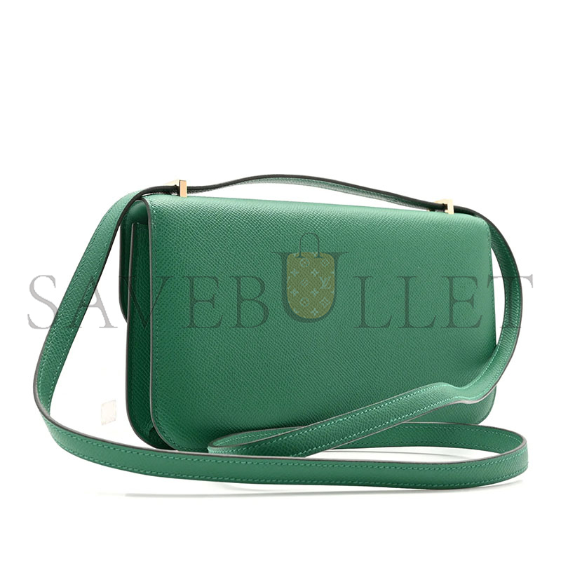 H**me5 master constance elan epsom vert vertigo gold hardware (26*16*6cm)